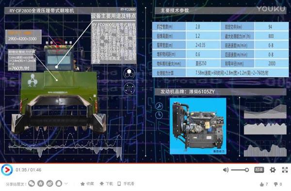 有機(jī)肥設(shè)備-FD2800履帶式翻堆機(jī)視頻_地面翻堆機(jī)視頻